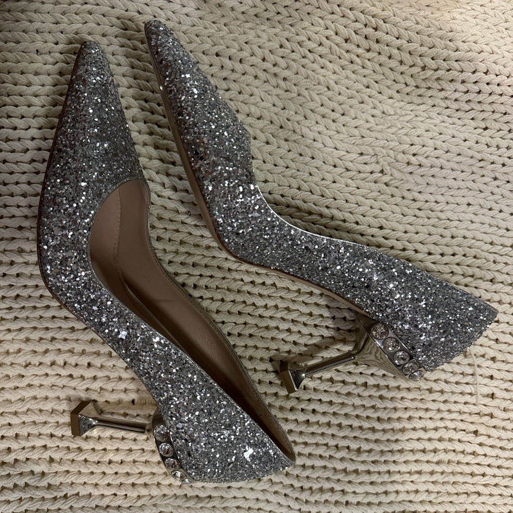 Miu Miu Silver Glitter Women's Heels